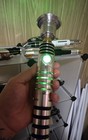 Star Wars Lightsaber Hilt Replica W  Stand Silver black Crystal Spin Chamber 