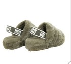 Ugg Women s Fluff Yeah Olive Green Slippers Slide Sandal Shearling Us  Size 7