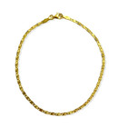 925 Solid Sterling Silver   14k Gold Plated 2 3mm Anchor Mariner Anklet 10 -ea81