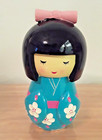 Blow Fish - 6  Cute Japanese Geisha Girl W  Blue Kimono   Pink Bow Coin Jar Bank