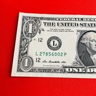 Rare Error  1 Dollar Miscut Misaligned Off Center  1 Dollar Federal Reserve Note