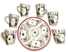 Poker Playing Cards Coffee Cup Mug Set Of 6 Platter