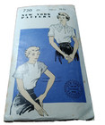 New York Pattern  720 1940s Slashed High Neck Inset Yoke And Back Closing Rare