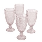 Glass14 7-ounce Rose Tea Goblets Vintage Drinking Glasses Event Party Set Of 4