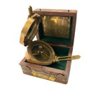 Brass Compass With Wooden Box Antique Finish Brunton Pocket Working Gift For Son