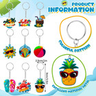 36 Pcs Summer Beach Favors Keychain Bulk Pineapple Flip Flop Ball Pineapple Keyc