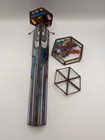 Vintage Artesian Handmade Stained Glass Kaleidoscope With 3 Wheels 13 Exc  Cond
