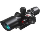 2 5-10x40 Tactical Rifle Scope Red green Mil-dot Illuminated W  Red Laser Mount