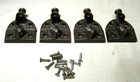 Antique Window Lock Sash Cast Iron Brass Vtg 1876 Eastlake Hardware 4 Part  c60