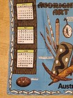Vintage Linen Tea Towel Calendar 1977 Australia Aboriginal Art 28-1 2  X 17 