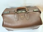 Large Antique Vintage Leather Doctors Bag Genuine Cowhide  circa 1920  22x12x12