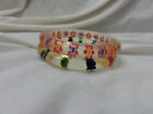 Vintage Lucite Bangle Bracelet Set Of 2   Floating Flowers   60 s Look