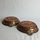 Vintage Copper Brass Molds Hand Forged Double Handle Crab Crawfish Set Of Two