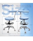 Limkomes Rolling Stool With Removable Footrest Lab Salon Chair Height Adjustable