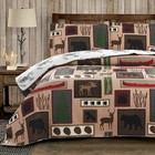 Oliven Reversible Home Rustic Bedding Lodge Moose Bear Quilt Set King Size 3    