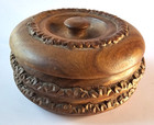 Runes Polished Buffalo Bone In Carved Wood Box 4 75 x2 5 