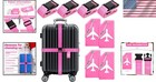 Luggage Straps Suitcase Tags Set For Tsa Approved Travel 8 Pieces Pink