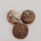 Lot Of 3 Ancient Roman Greek Bronze Silver Group Coins