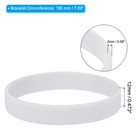 12pcs Silicone Bracelet Rubber Wristband Blank Sport Bands White