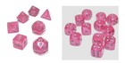 Chessex Dice 27584 27784 Borealis Pink Silver 7 Die Polyhedral   16mm 12 D6