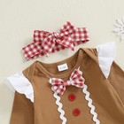 Baby Girl Christmas Outfit Newborn Gingerbread Man Costumes 0-3 Months Khaki