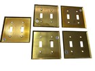 Lot Of 5 Brass Vintage Metal Electrical Outlet Plate Cover Mcm Cottage Core 80s