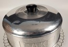 Vintage Aluminum Cake Cover And 11 5  Diameter Footed Glass Plate