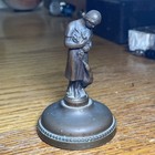 Antique Bronze Statue Of Woman And Goose Signed Kkj  3 5    Tall