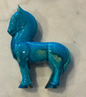 Vintage Chinese Tang Dynasty Reproduction Blue Glazed Ceramic Horse  6  