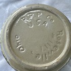 Vintage Rrp Co  Roseville Ohio Blue Spongeware Pottery Low Crock Planter 6   