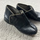 Antique Toddler Black Leather Shoes Snap Close 6 1 2    Child School Days Doll