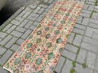 Clearance Vintage Tribal Oushak  Wool Hand-knotted Turkish Handmade Runner Rug