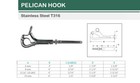 T316 Stainless Steel Pelican Hook Cable Wire Shackle Marine Boat Rigging