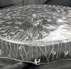 Vntg Italian Glass Ivv Rugiada Draped Cake Stand Dew Drops Wedding Dessert Plate