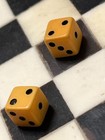 Old Butterscotch Bakelite Super Mini Dice Pair 101826 