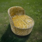Vtg Retro 70 s Kids Child Padded Booster Seat Toddler Chair Patchwork Yellow
