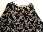 Croft   Barrow Womens Blouse 2x Plus Floral Black Cream Classic Tee Long Sleeve