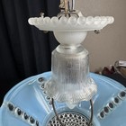 Antique vintage 1930s-1940s Art Deco Nouveau Blue Bubble Glass Light Fixture