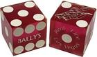 Genuine Bally s Las Vegas Casino Craps Dice Purple Frosted Matching  s   Pouch