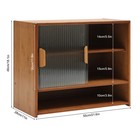 Kitchen Pantry Sideboard Bamboo Small Storage Cabinet Sliding Door Cupboard