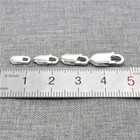 10pcs Of 925 Sterling Silver Rectangle Trigger Lobster Claw Clasps For Necklace