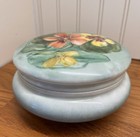 French Limoges Hand Painted Dresser Powder Trinket Box Vanity France Vintage