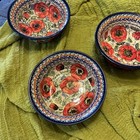 Unikat Polish Pottery Bowl Signed  Set Of Three