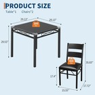 Dining Set For 2 Wood Top Table And 2 Upholstered Chairs For Small Space Kitchen