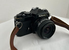 Nikon Fe 35mm Slr Film Camera Black Body W  Af Nikkor 28mm F 2 8 Lens   tested  