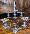 Vtg Mcm Rare 5-arm 1960s Silver Plate Candelabra Wilcox Twisted Arm W Snuffer