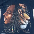 Vintage Bob Marley Shirt Mens Medium Black Y2k Zion Regge Lion Zion Rootswear