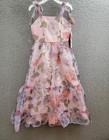 Rare Editions Floral-print Organza Maxi Dress Big Girls 10 Lavender Zip Closure