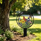 Custom Metal Garden Sign Flower Design  Custom Yard Sign With Stake