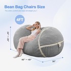 Bean Bag Chair 4ft Large Bean Bag Chairs For Adults With Memory Foam Filled 4   